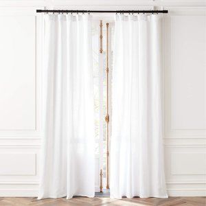 CB2 HEAVYWEIGHT WHITE LINEN WINDOW CURTAIN PANEL 48''X96'' drapes